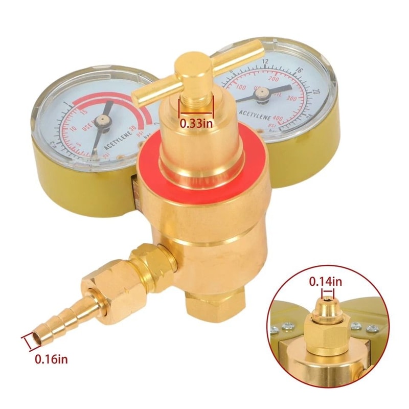 Premium Brass Gas Regulator Dual Gauge For Precision Acetylene Regulator Pressure Control 4