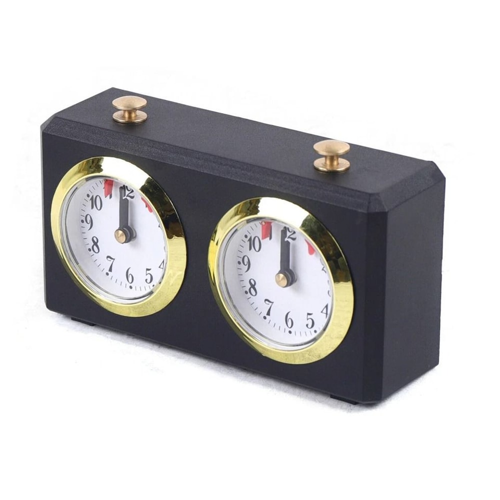 Wooden Mechanical Chess Clock Timer With Alarm For Home Practice And Board Games 2