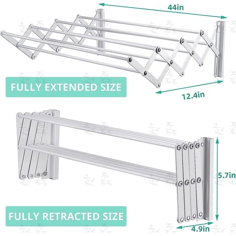 Stainless Steel Wall Mounted Clothes Drying Rack Retractable Laundry Airer 3