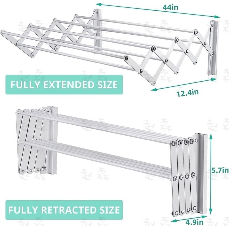 Stainless Steel Wall Mounted Clothes Drying Rack Retractable Laundry Airer 3