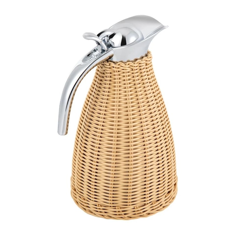 Rattan Thermal Jug Vacuum Insulated Hot And Cold Beverage Carafe 2