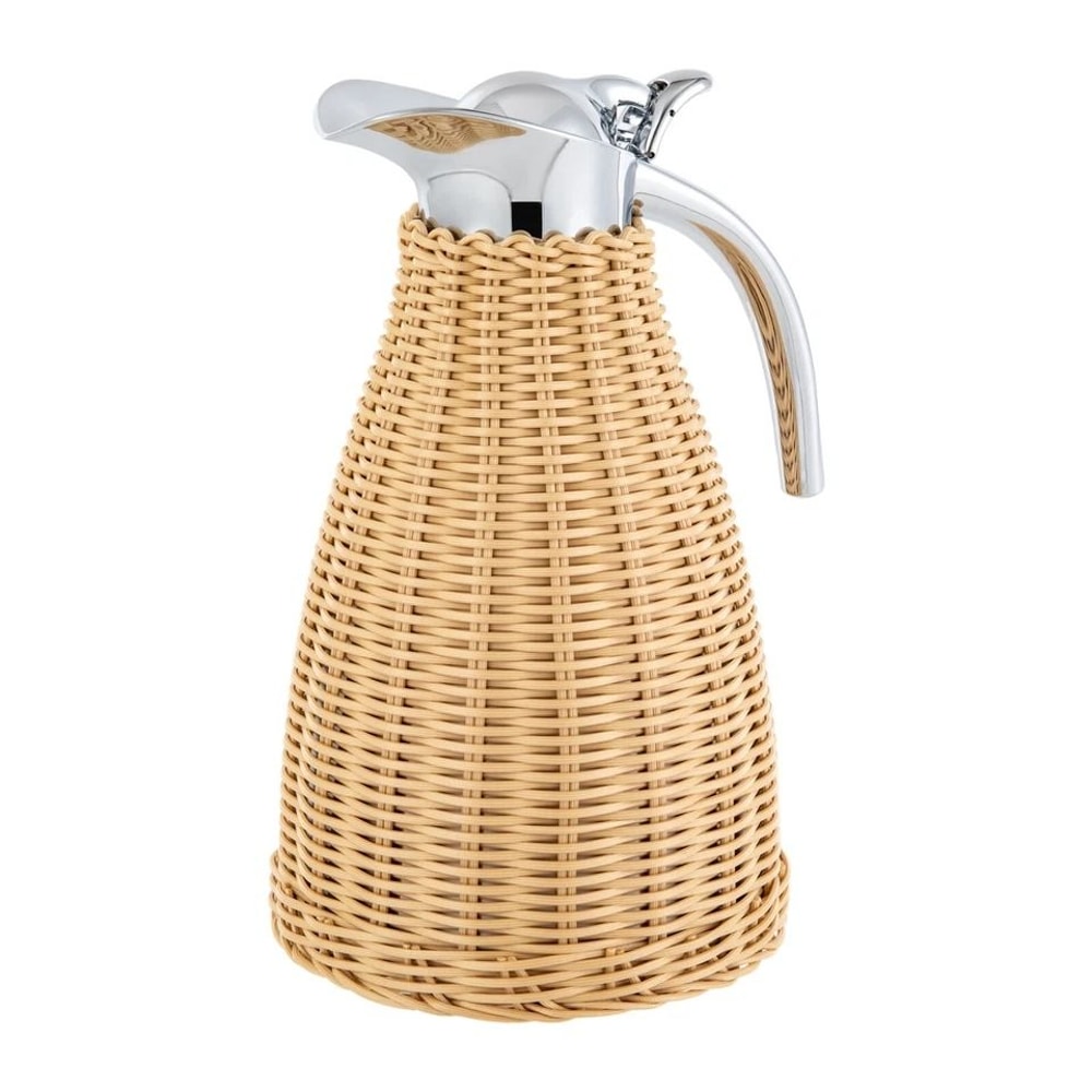 Rattan Thermal Jug Vacuum Insulated Hot And Cold Beverage Carafe 3