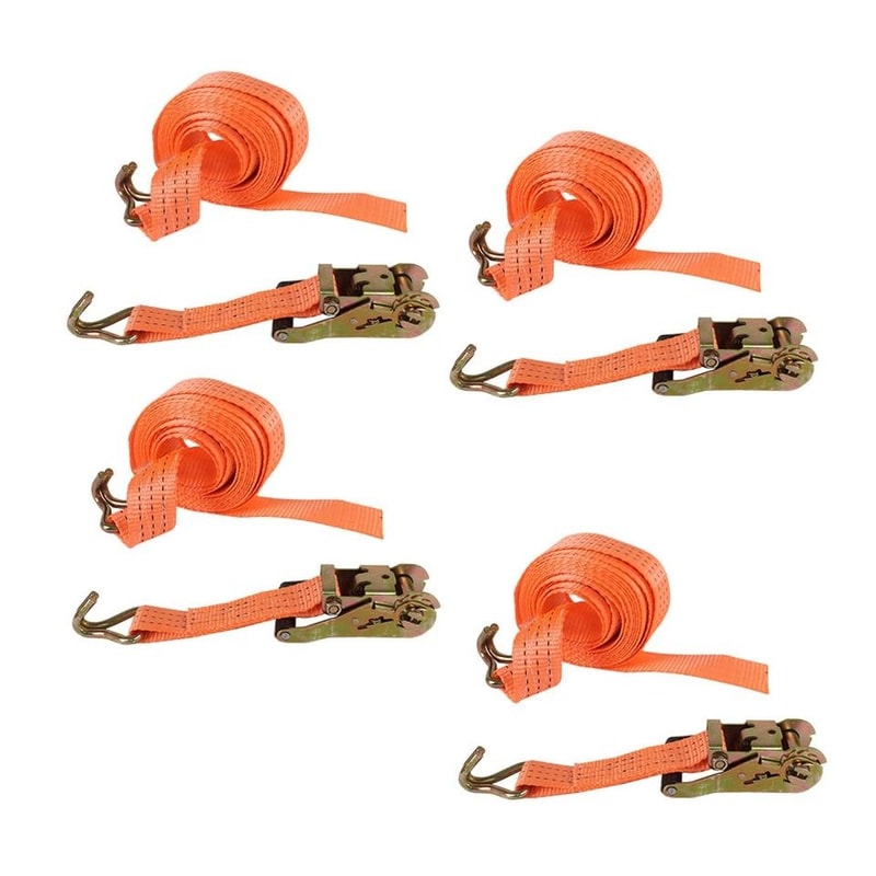 Heavy Duty Ratchet Strap Tie Downs With J Hooks 2