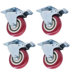 caster wheel set swivel & brake industrial caster wheels