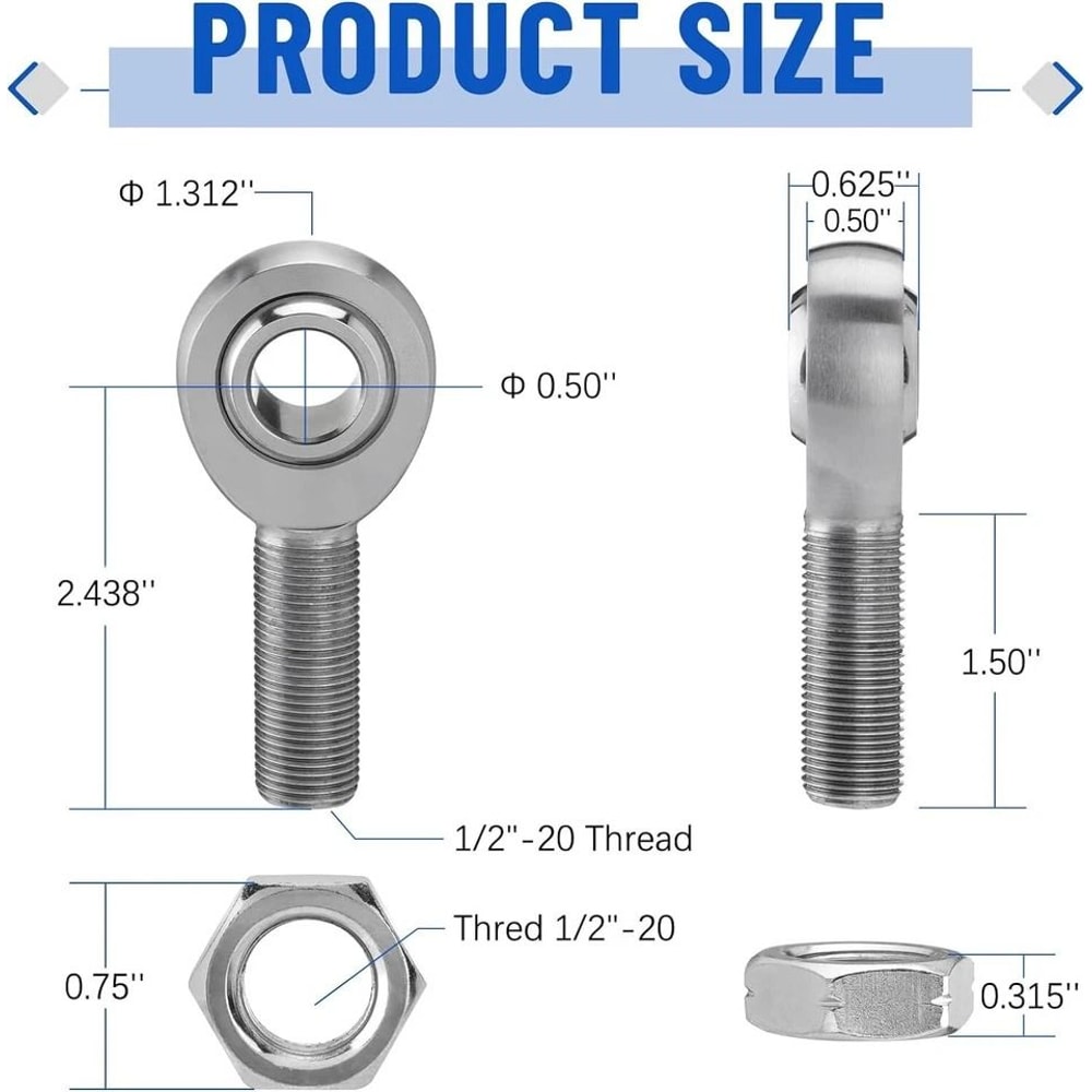Heim Joint Rod End Kit With Left And Right Hand Threads 5