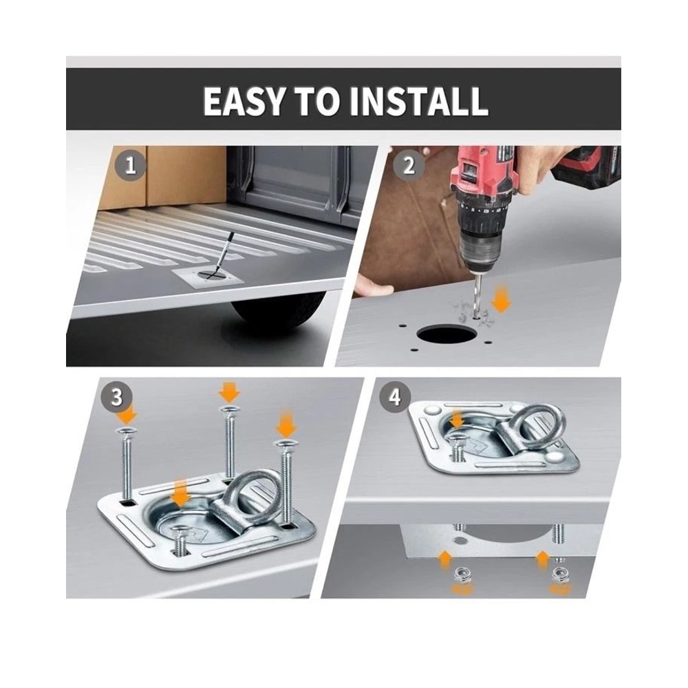 Heavy Duty Recessed D Ring Tie Down Anchors Trailer Tie Down Anchor Kit 3