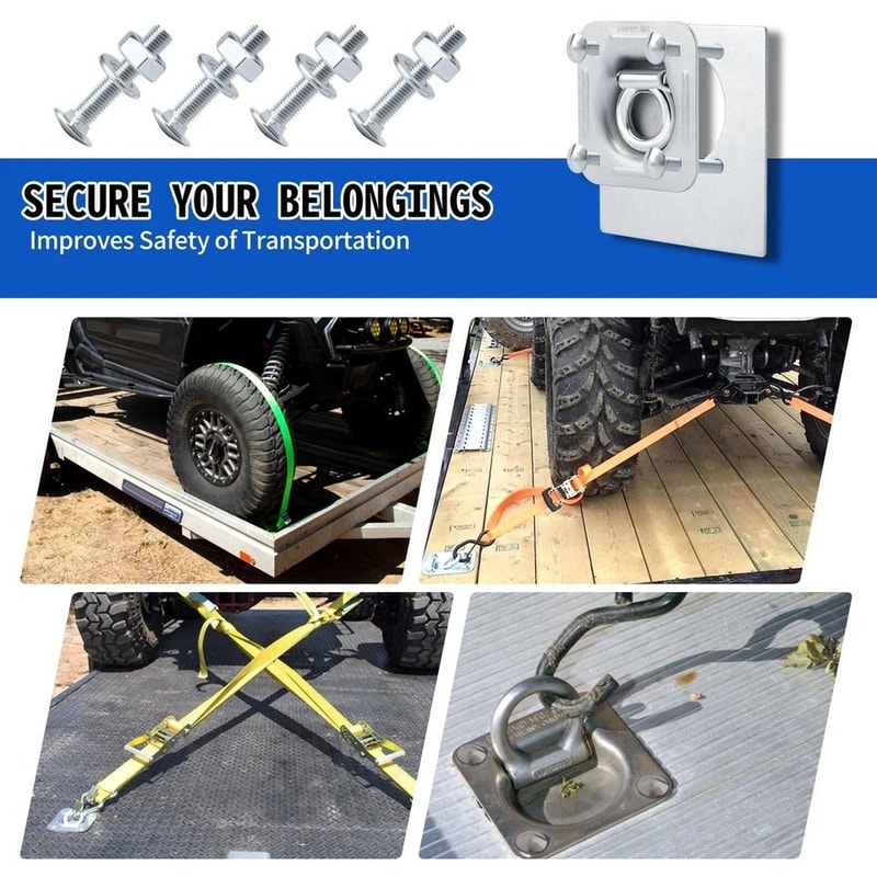 Heavy Duty Recessed D Ring Tie Down Anchors Trailer Tie Down Anchor Kit 4