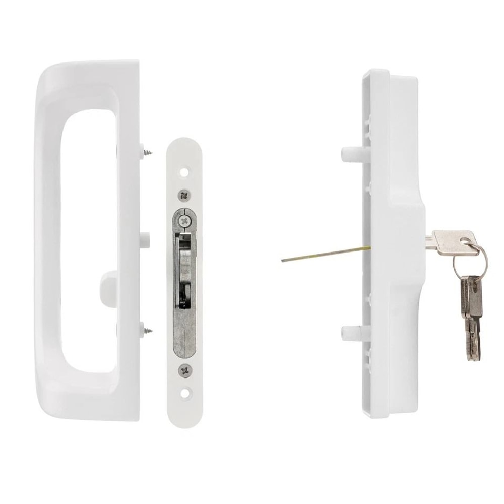 Keyed Sliding Patio Door Handle Set With Mortise Lock Cylinder And Keeper 3