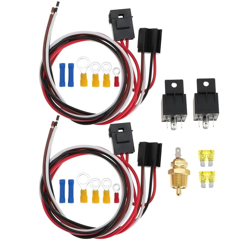 Premium Electric Fan Wiring Harness Dual Fan Relay Kit For Radiator Cooling Systems 0