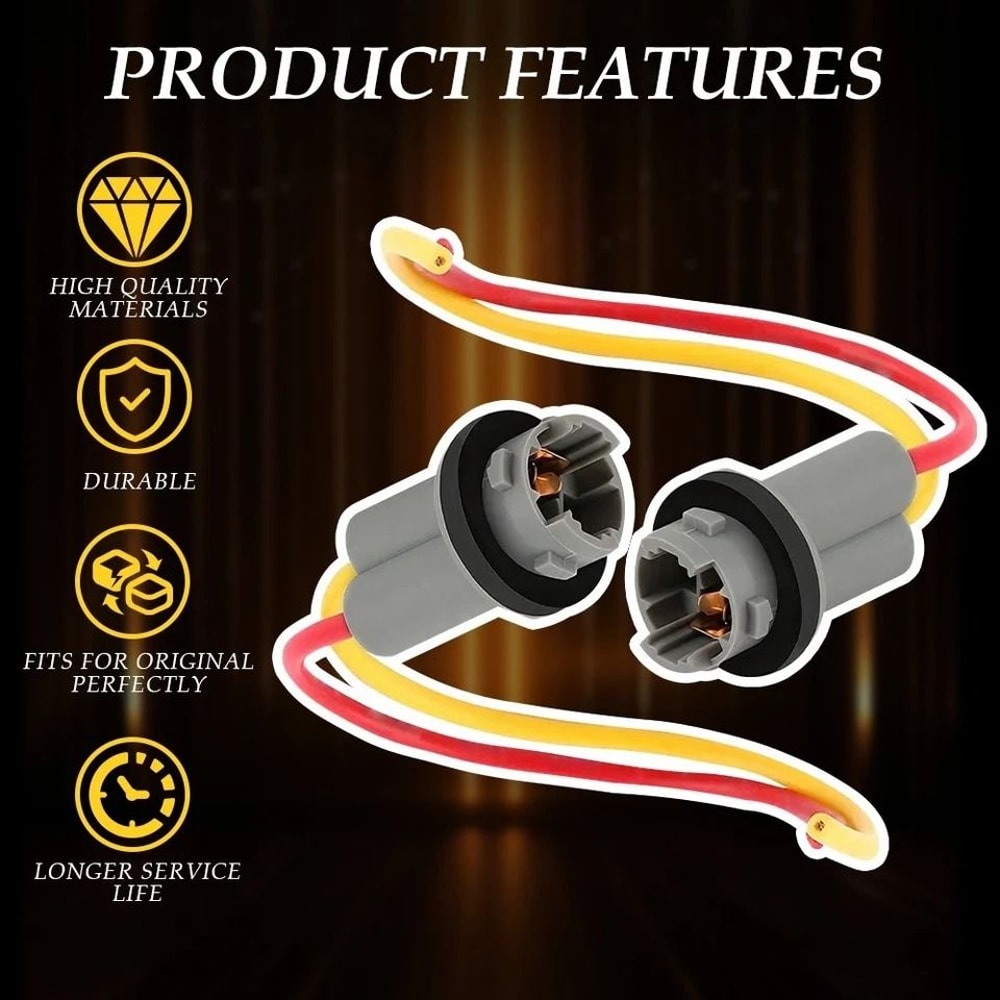 Universal License Plate Light Socket Pigtail Wire Connector 4