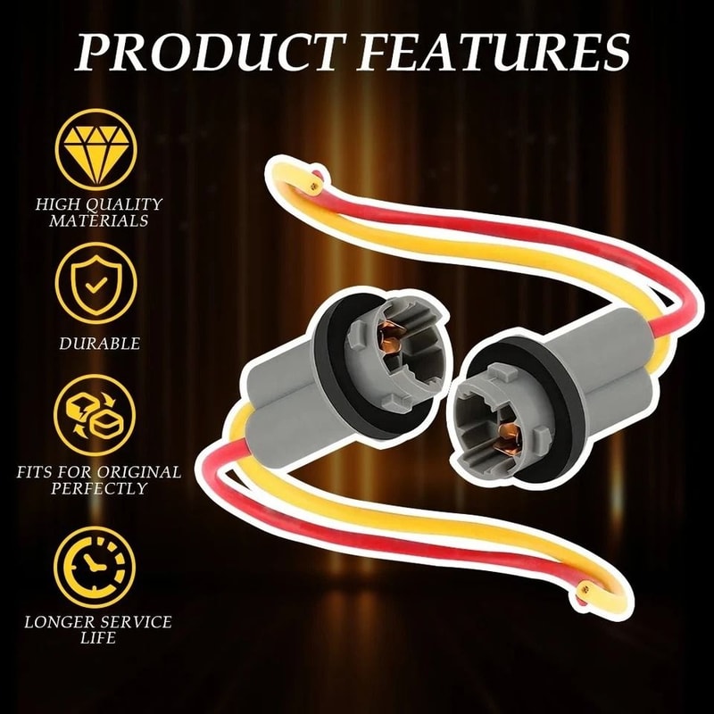 Universal License Plate Light Socket Pigtail Wire Connector 4