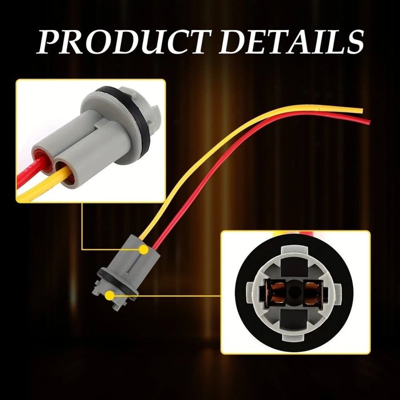 Universal License Plate Light Socket Pigtail Wire Connector 5