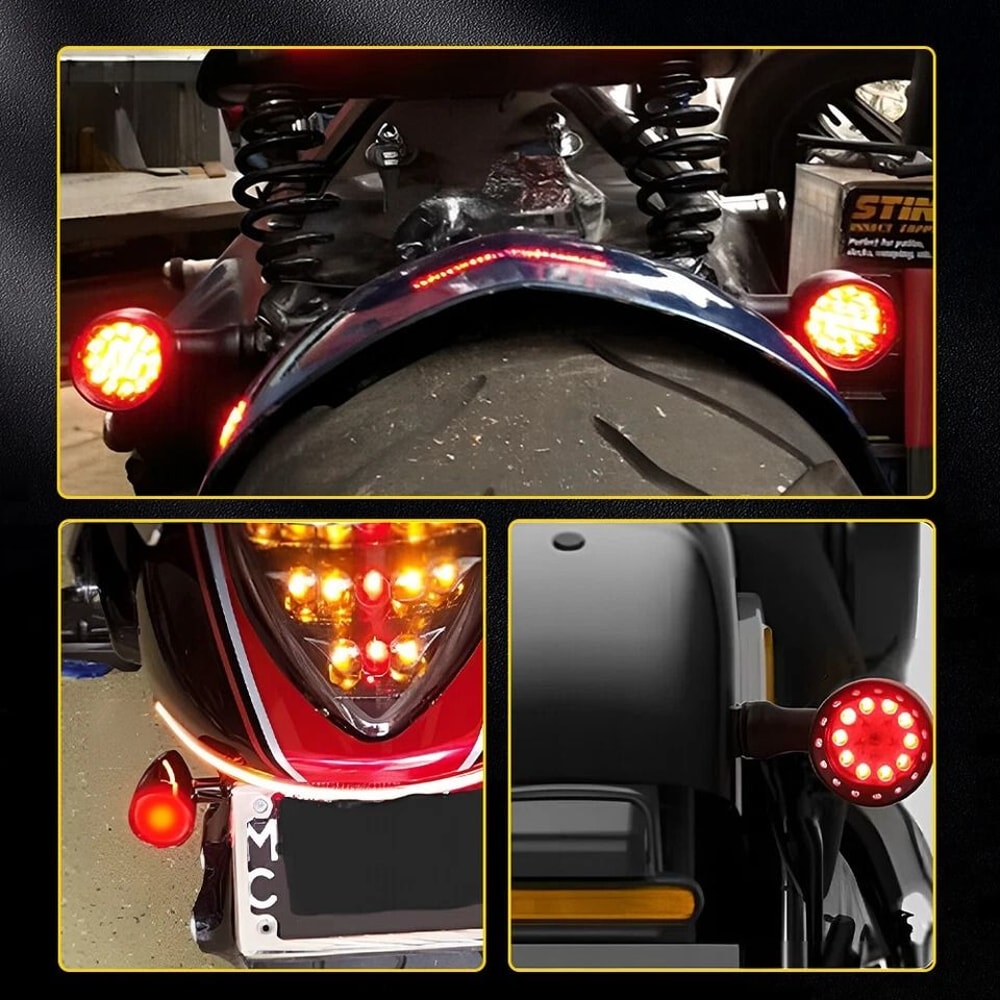 LED Turn Signal Lights For Yamaha V Star Blinker Brake Pair 3
