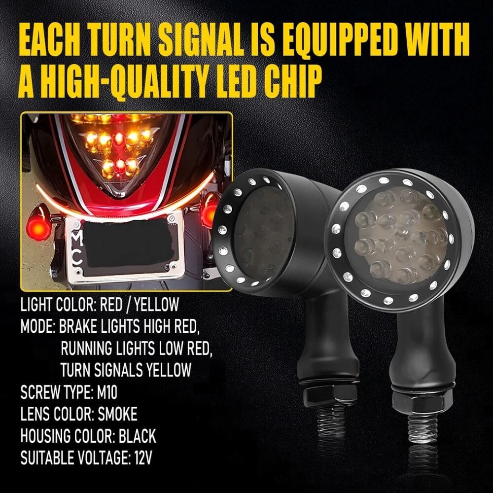 LED Turn Signal Lights For Yamaha V Star Blinker Brake Pair 4