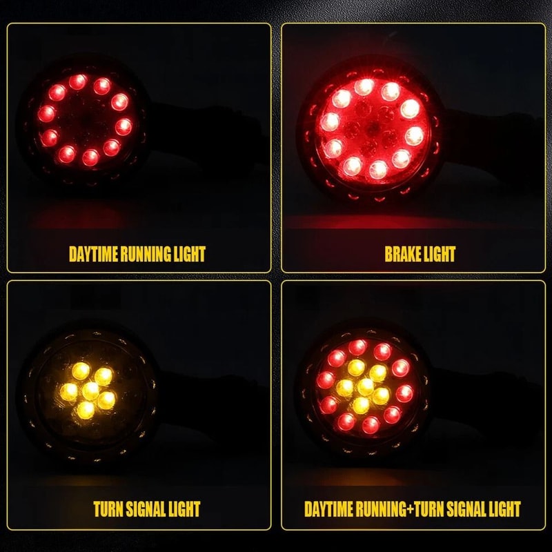 LED Turn Signal Lights For Yamaha V Star Blinker Brake Pair 7