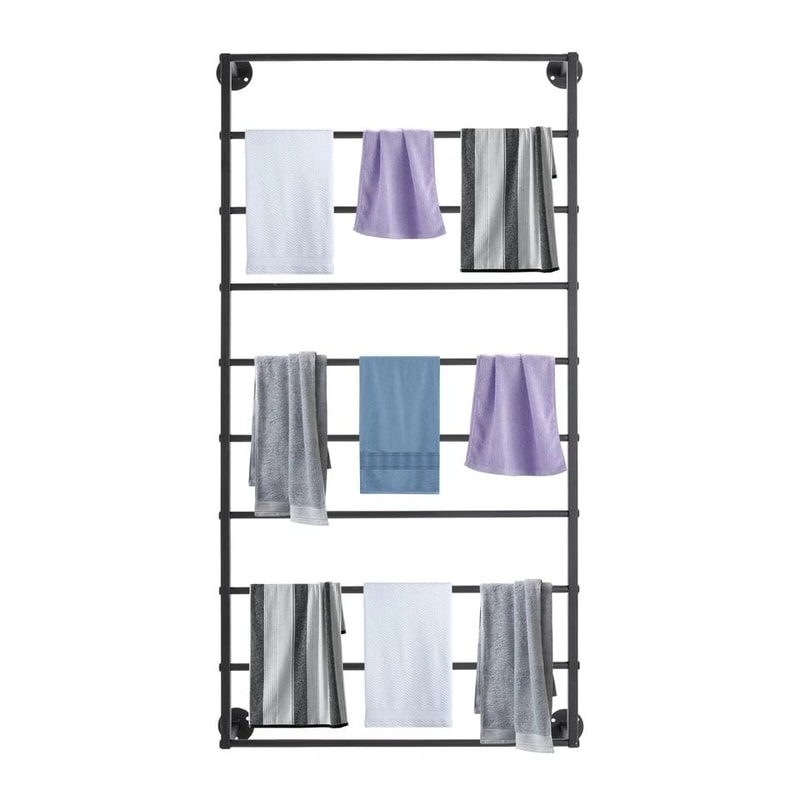 Tier Wall Mounted Towel Rack Iron Scarf Organizer For Bathroom And Home Storage 2