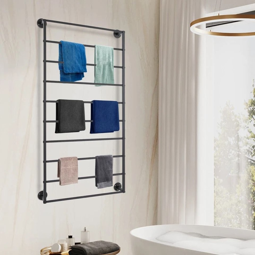 Tier Wall Mounted Towel Rack Iron Scarf Organizer For Bathroom And Home Storage 4
