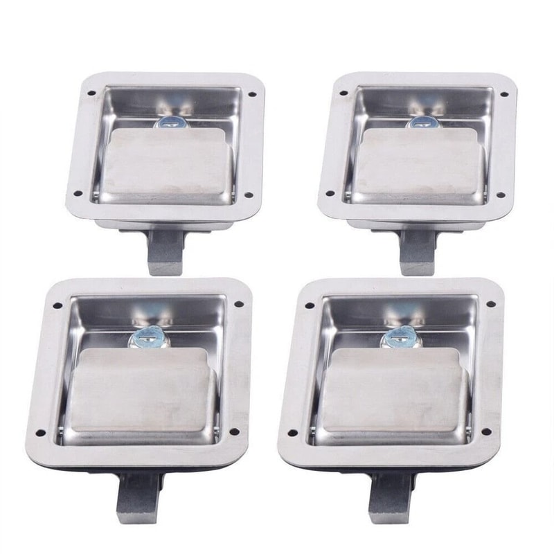 Heavy Duty Stainless Steel Trailer Paddle Door Latch Lock Set RV Tool Box Lock With Keys 2