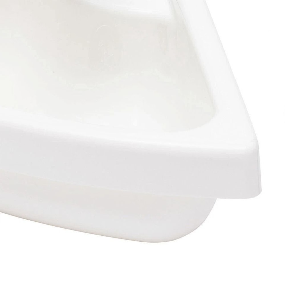 Space Saving RV Caravan Corner Sink Wall Mounted White ABS Acrylic Basin 3