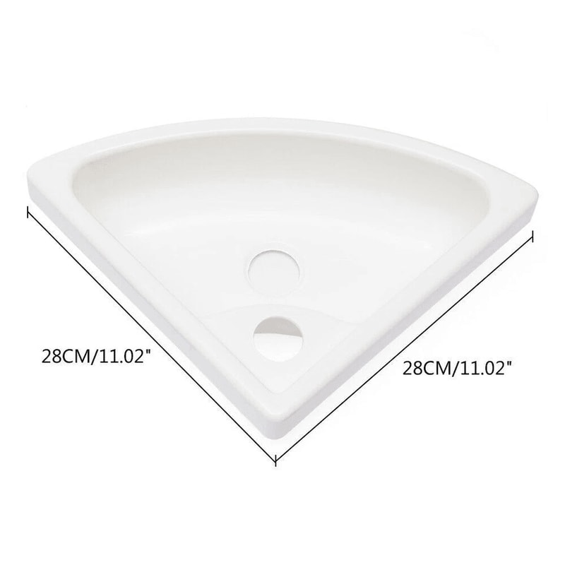 Space Saving RV Caravan Corner Sink Wall Mounted White ABS Acrylic Basin 5
