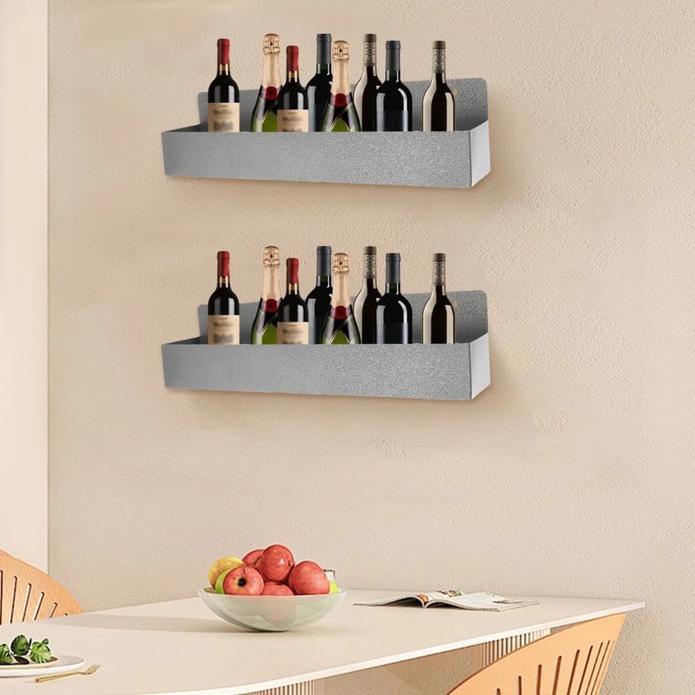 Stainless Steel Wall Mount Bottle Rack For Bar Kitchen Shelf Storage 0