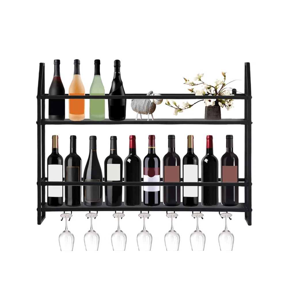 Premium Wall Mounted Wine Rack Wine Glass Storage Rack With Bottle Holder 1