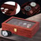 Slot Wooden Watch Box With Glass Top Display And Velvet Organizer 5