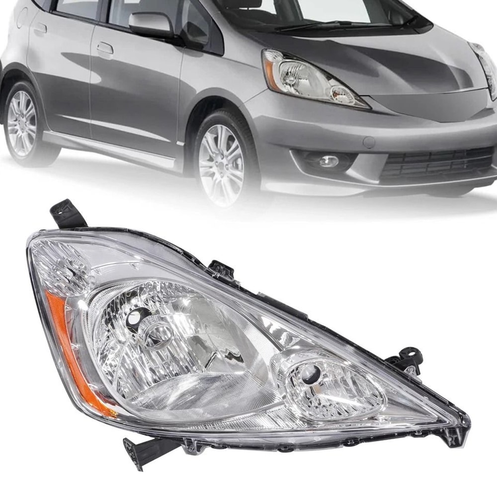 Premium Right Side Factory Halogen Headlight For Honda Fit Sport Chrome 0