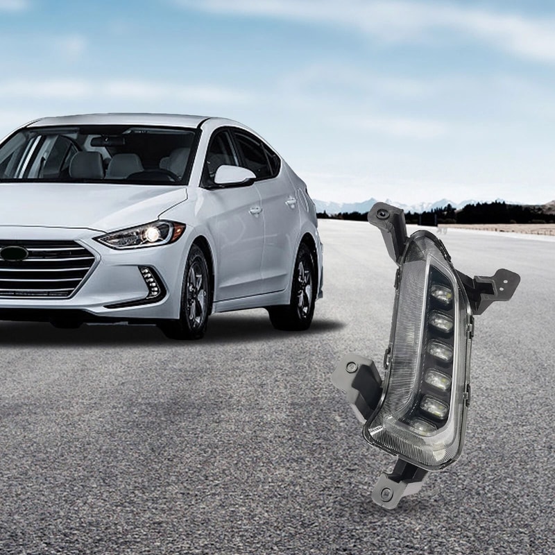 Left Hyundai Elantra LED Fog Light Assembly Driver Side Fog Lamp Replacement 0