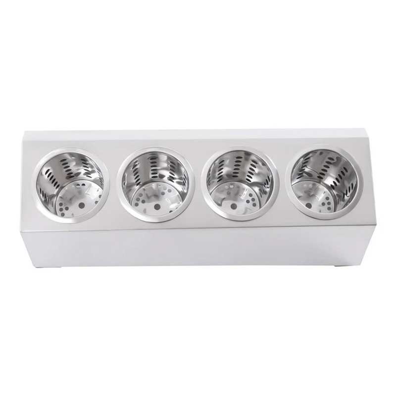 Stainless Steel 4 Compartment Flatware Organizer For Kitchen Counters And Buffets 3