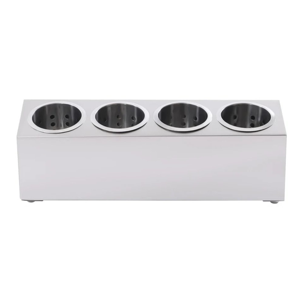 Stainless Steel 4 Compartment Flatware Organizer For Kitchen Counters And Buffets 4