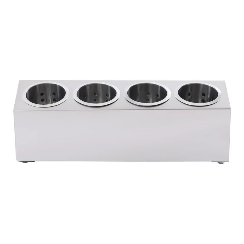 Stainless Steel 4 Compartment Flatware Organizer For Kitchen Counters And Buffets 4