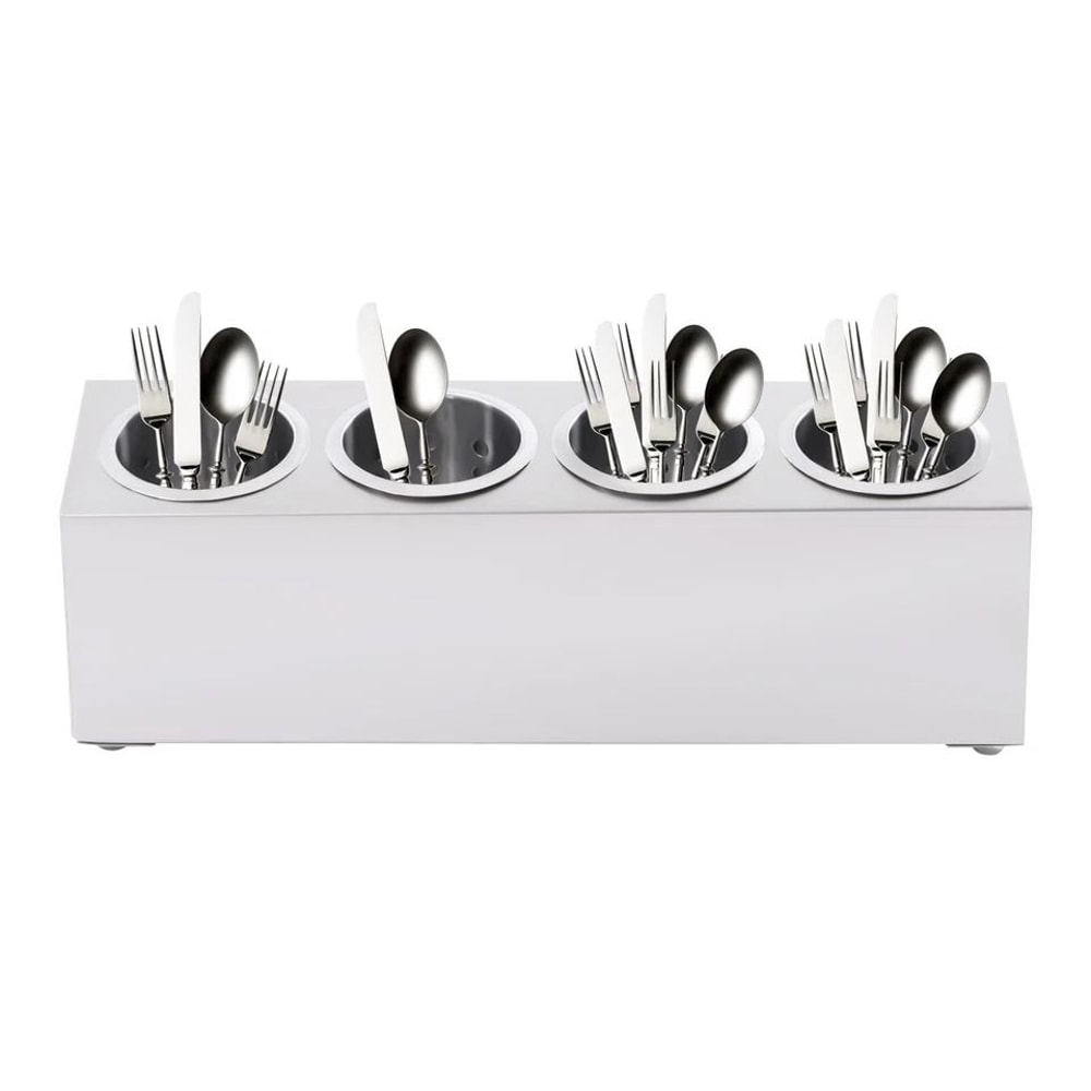 Stainless Steel 4 Compartment Flatware Organizer For Kitchen Counters And Buffets 5