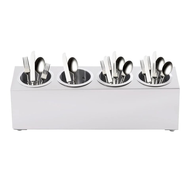 Stainless Steel 4 Compartment Flatware Organizer For Kitchen Counters And Buffets 5