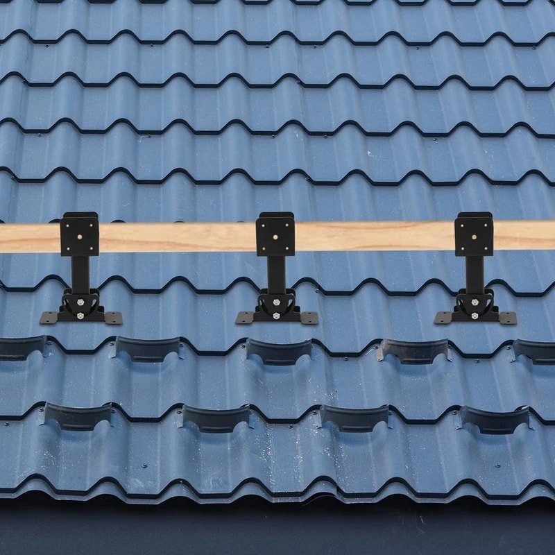 Heavy Duty Adjustable Roof Beam Bracket Iron Roof Riser Support 0