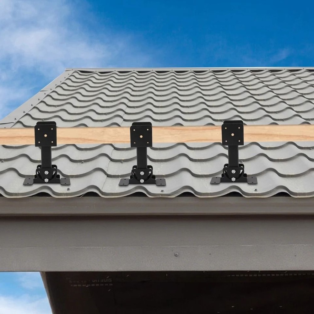 Heavy Duty Adjustable Roof Beam Bracket Iron Roof Riser Support 7