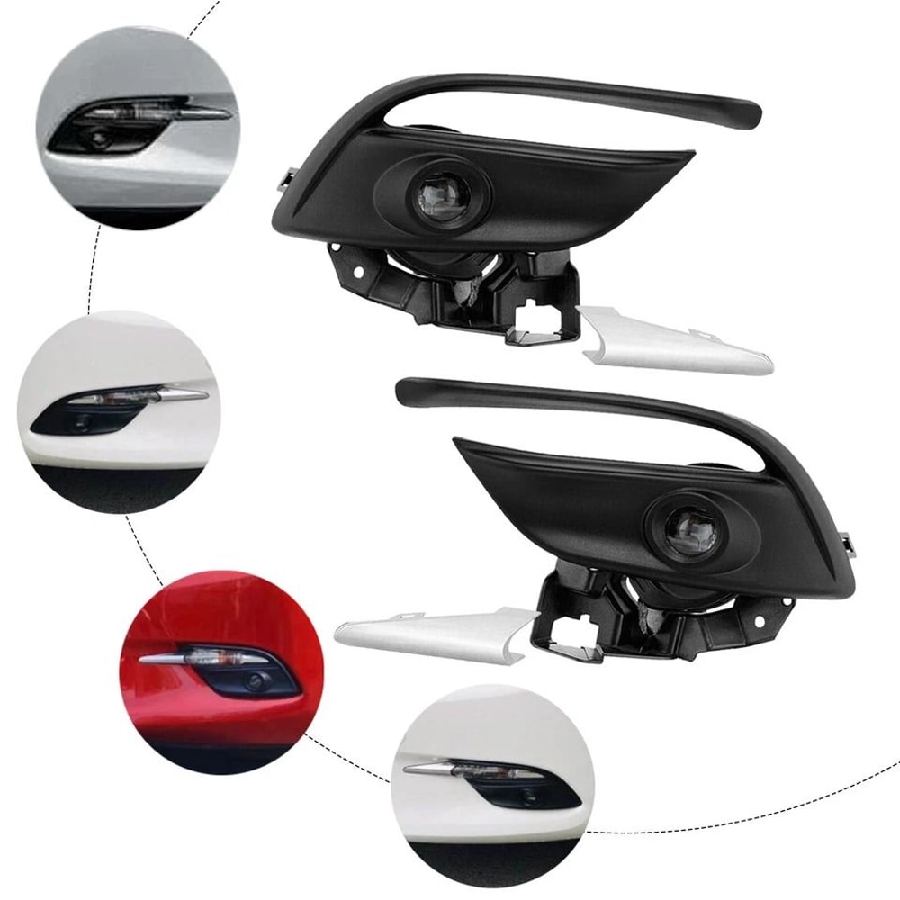 Premium Mazda Fog Lights LED Driving Lamps With Fog Light Trim Bezel Kit 5