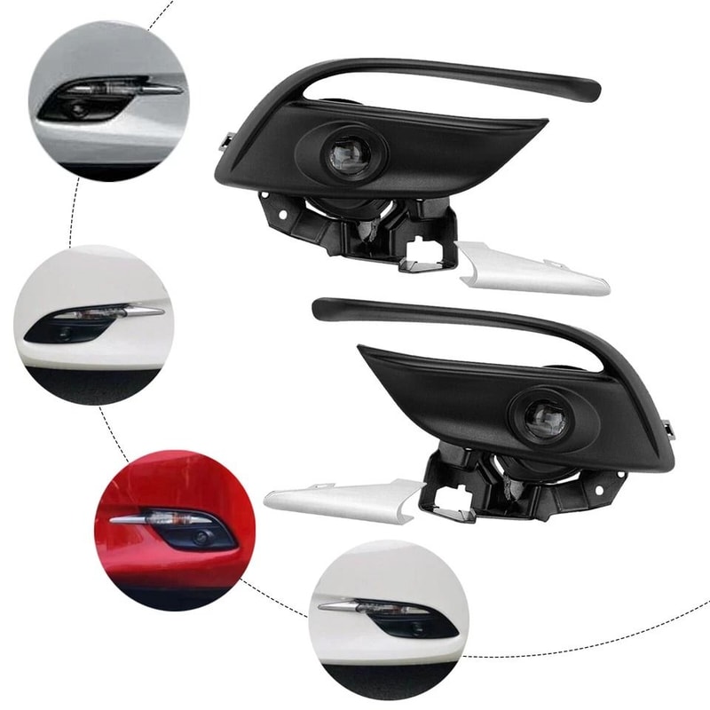 Premium Mazda Fog Lights LED Driving Lamps With Fog Light Trim Bezel Kit 5