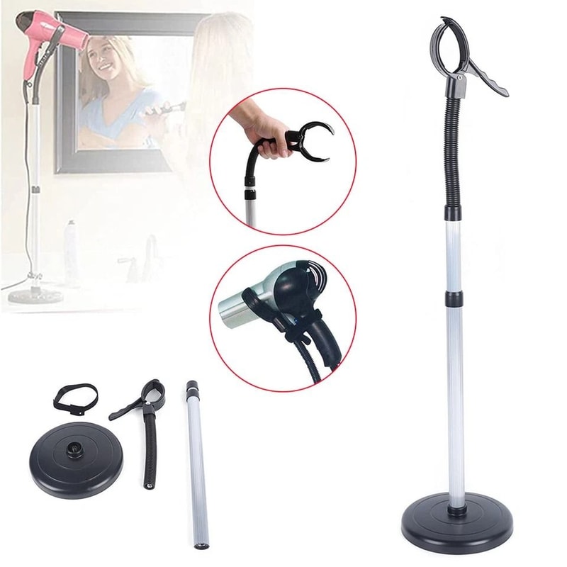 Premium Hands Free Adjustable Hair Dryer Stand Holder With Rotating Mount 5