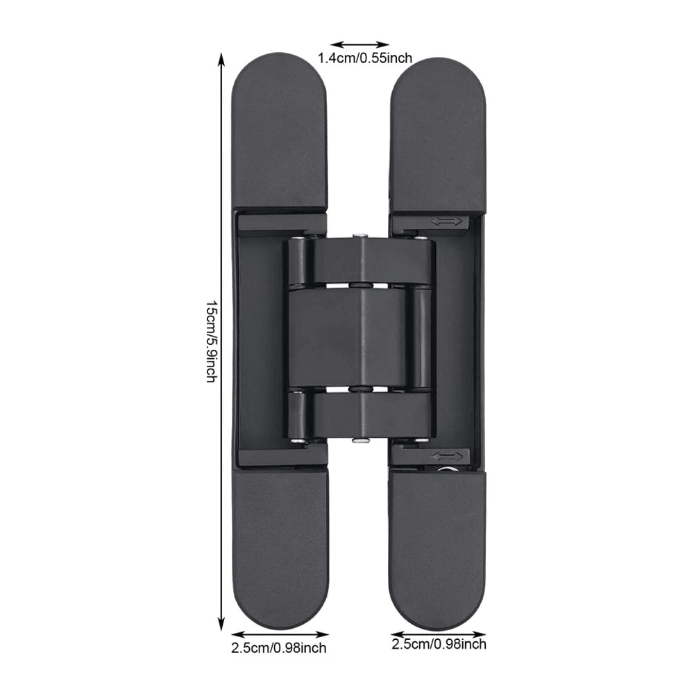 Black Hidden Door Hinges Heavy Duty Concealed Zinc Alloy Hinges 2