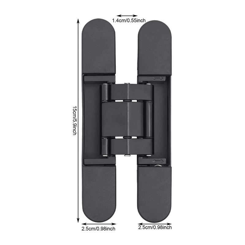 Black Hidden Door Hinges Heavy Duty Concealed Zinc Alloy Hinges 2