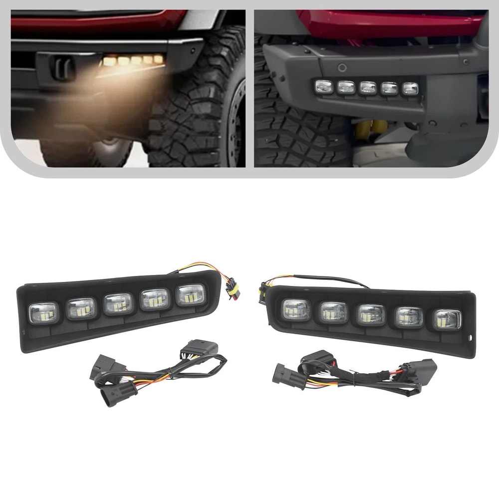 LED Daytime Running Fog Light Kit For Ford Bronco Left Right OEM Style Upgrade 1