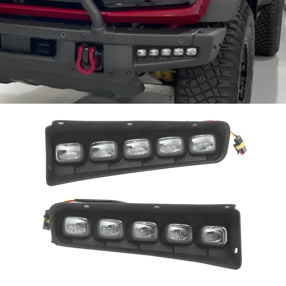 LED Daytime Running Fog Light Kit For Ford Bronco Left Right OEM Style Upgrade 7