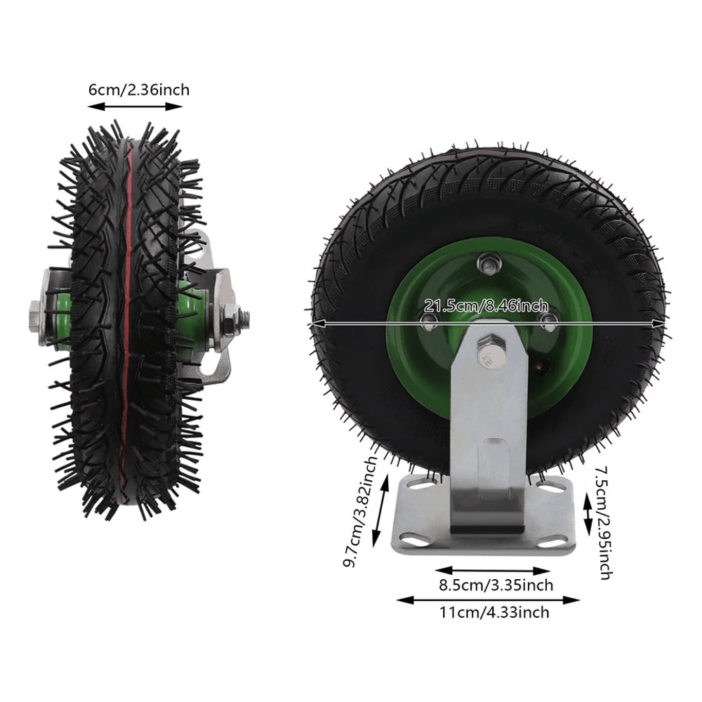 Pneumatic Caster Wheels For Farm Carts Swivel Rigid Heavy Duty Air Tire Set 3