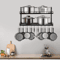SpaceSaver Wall Mounted Pot Rack With Hooks For Pots Pans Kitchen Organization 0