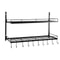 SpaceSaver Wall Mounted Pot Rack With Hooks For Pots Pans Kitchen Organization 2