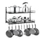 SpaceSaver Wall Mounted Pot Rack With Hooks For Pots Pans Kitchen Organization 4