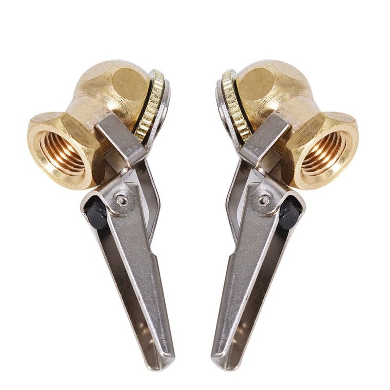 Brass Lock On Tire Inflator Set Locking Air Chuck NPT 2