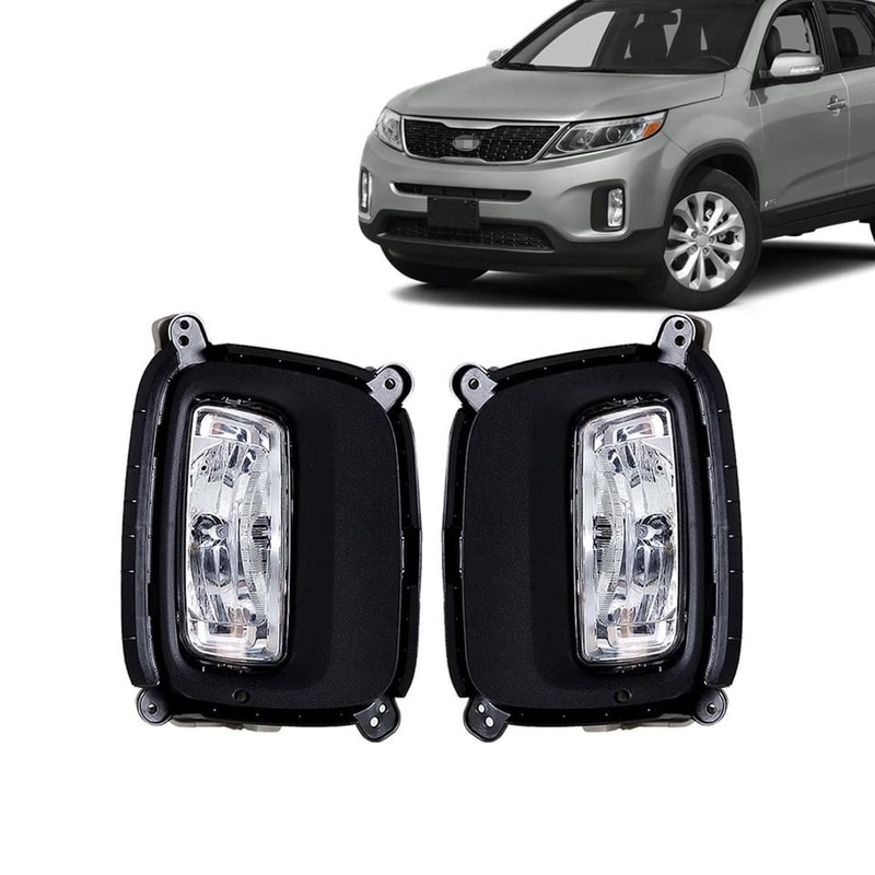 Premium Front Bumper Fog Lights Assembly For Kia Sorento With Bezel LH RH Complete Set 3