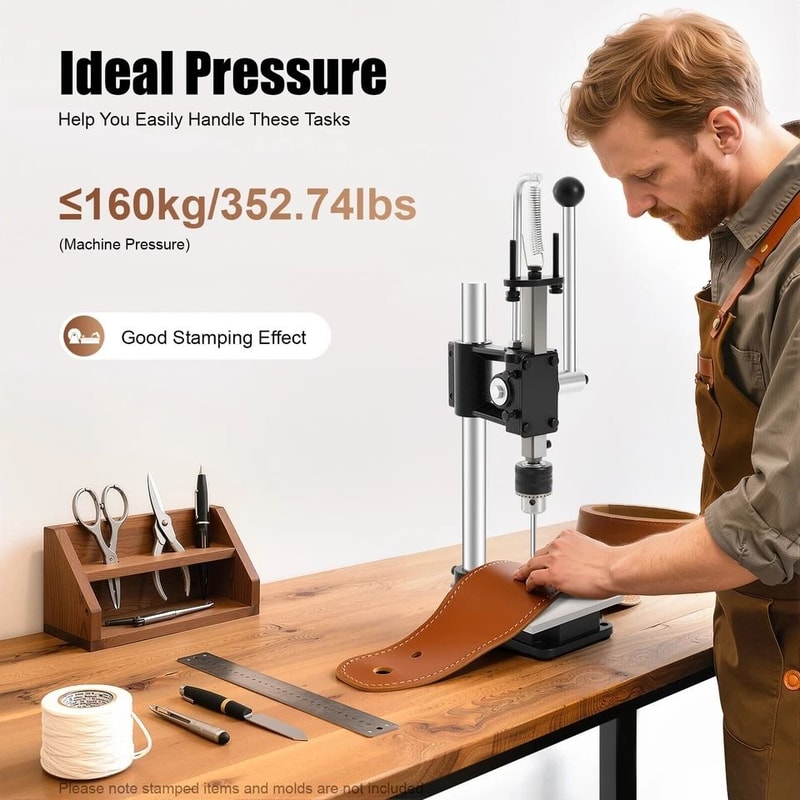 Professional Manual Leather Embossing Press Leather Stamping Machine For Craft Imprinting 2